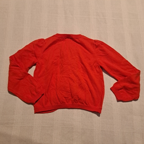 Gymboree girls size small or 5/6 orange button up sweater with ruffles - Picture 2 of 3